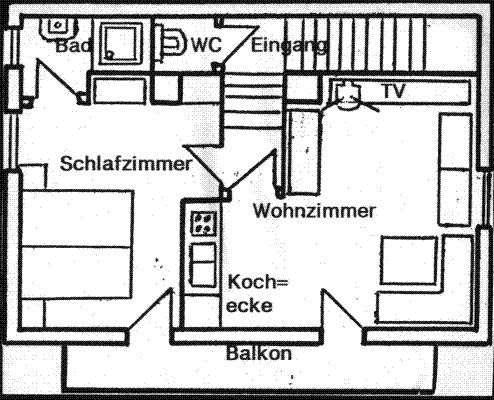 Ferienwohnung B - Plan